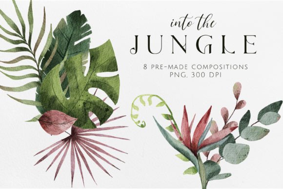 Bringing Nature Indoors with Tropical Plants Watercolor Compositions