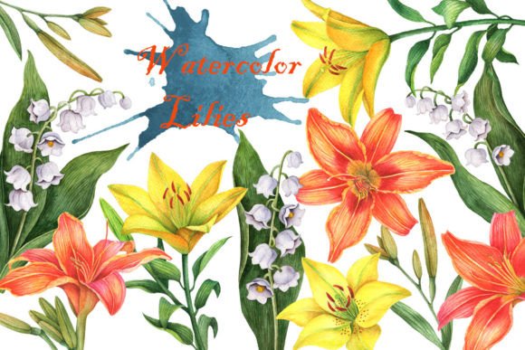 Elevate Your Creative Projects with Watercolor Lilies Clipart