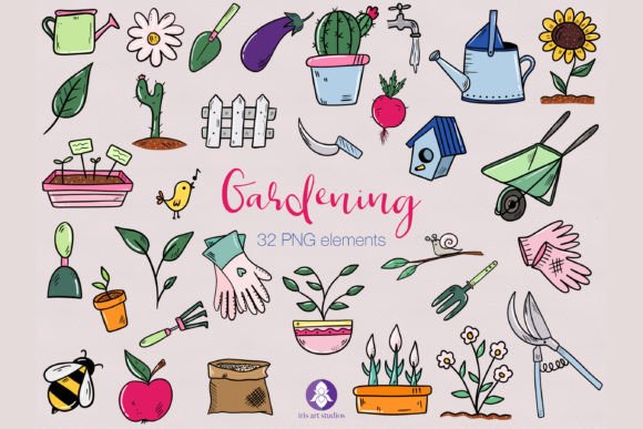 Elevating Digital Design with Hand-Drawn Gardening Clipart: A Strategic Resource for Creators