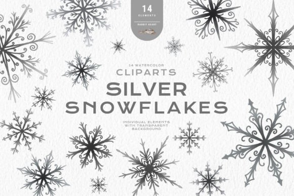 Enhance Your Holiday Designs with Silver Snowflakes Christmas Clipart PNG