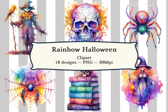 Evaluating Rainbow Halloween Clipart for High-Quality Digital and Print Projects