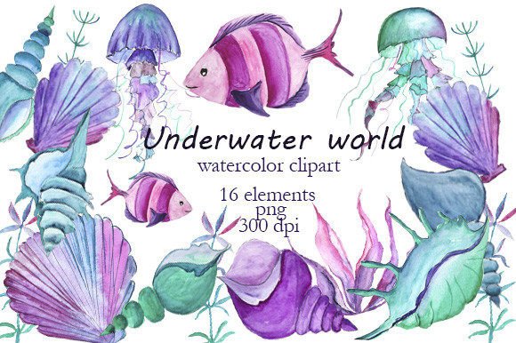 Evaluating the Utility of Watercolor Undersea World Clipart PNG for Creative Projects