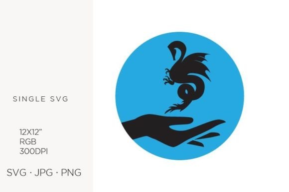 Hand Holding Little Sea Dragon SVG Art