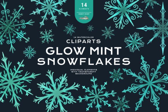 Peppermint Snowflakes Christmas Clipart