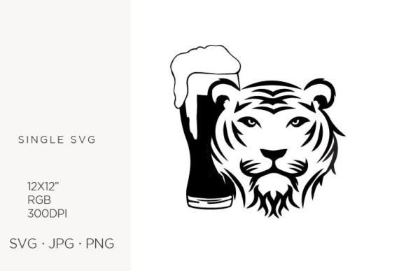 Tiger Glass of Beer Vector Art Guide