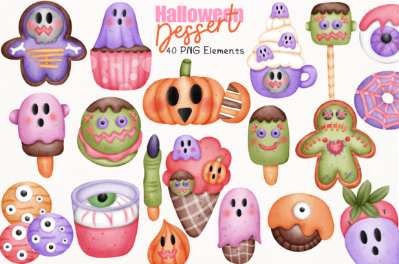 Unlocking Creative Potential with the Halloween Dessert 40 Cliparts Collection