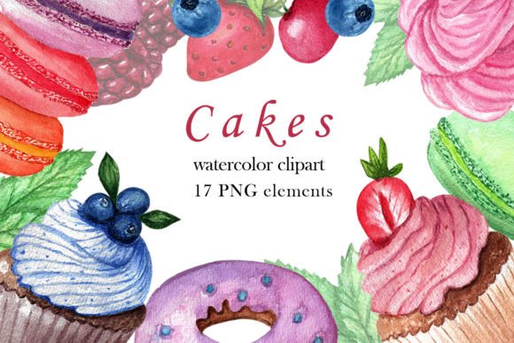 Watercolor Cakes Clipart: PNG Cupcake Guide