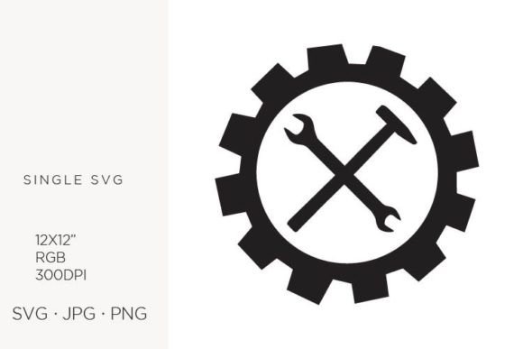 Wrench, Hammer & Cogwheel Icons